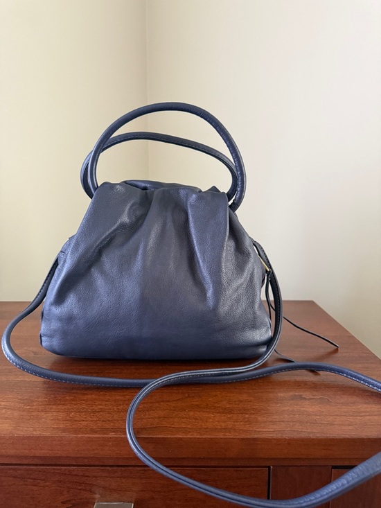 HOBO Handbags - HOBO Navy Pebbled Leather Shoulder Bag with Top Handles
